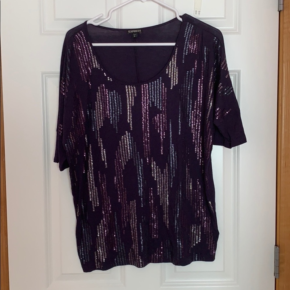 Express dark purple sequined top🦄🦄